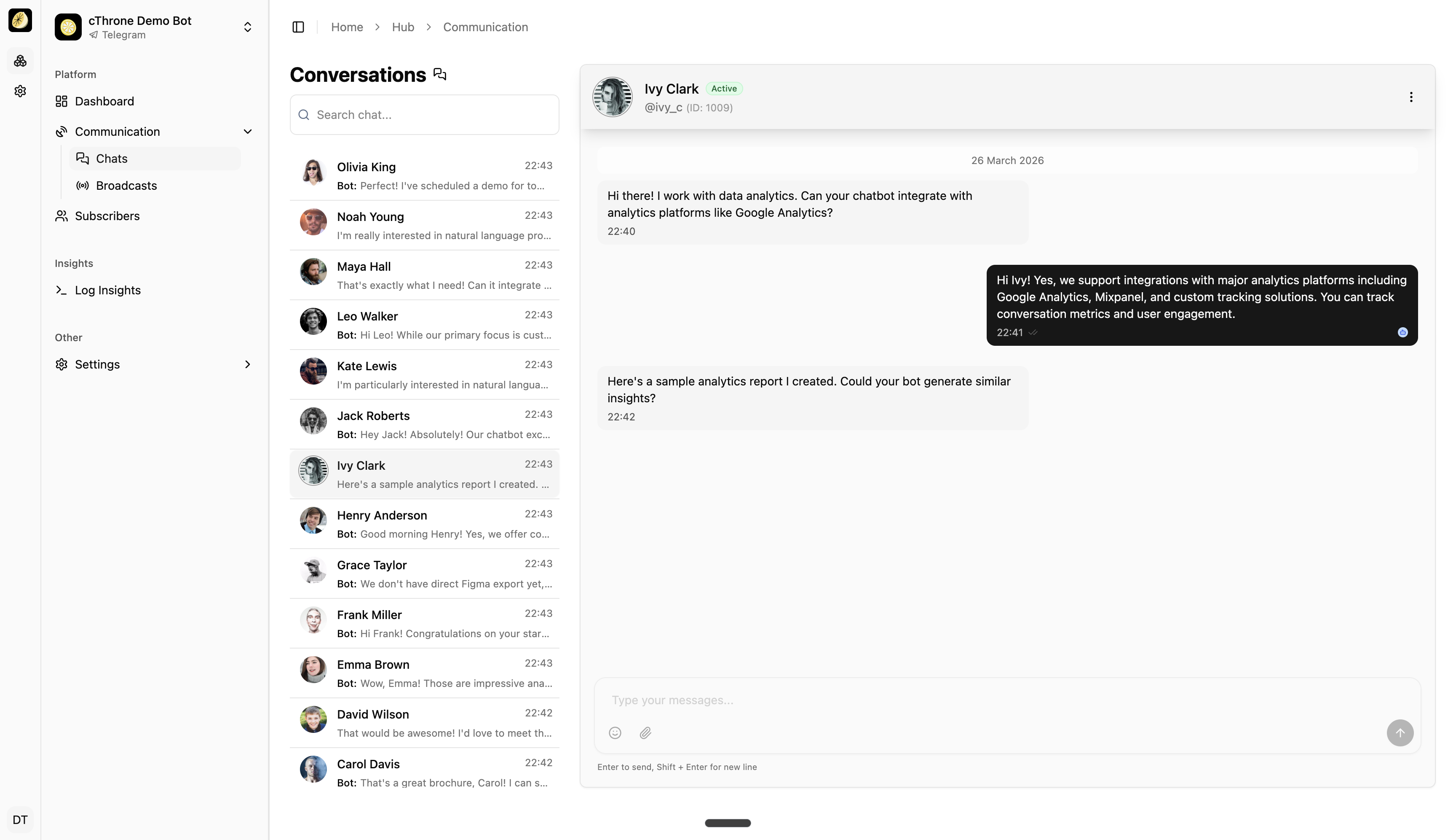 Chats Interface